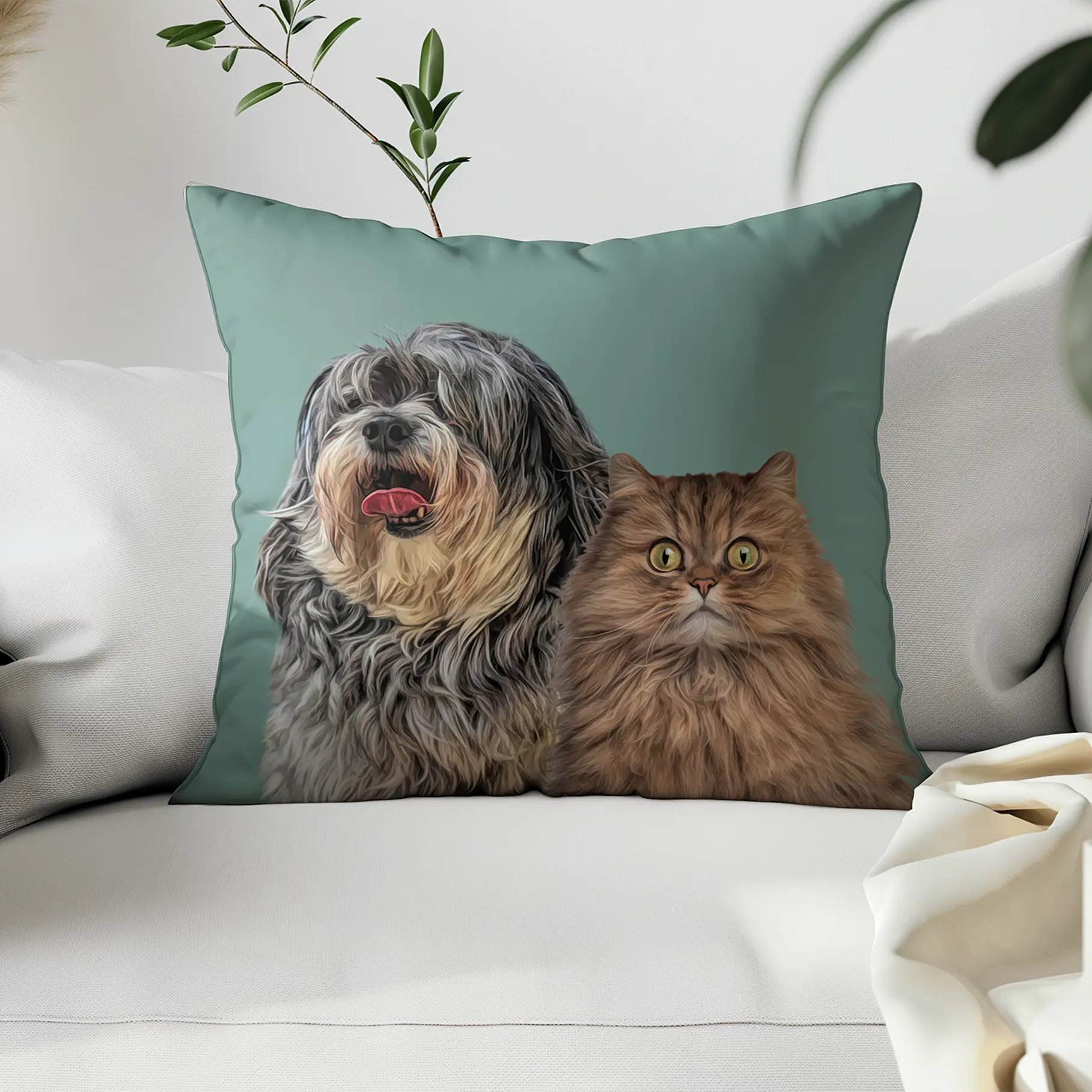 SUEDE CUSHION Paint and Tail