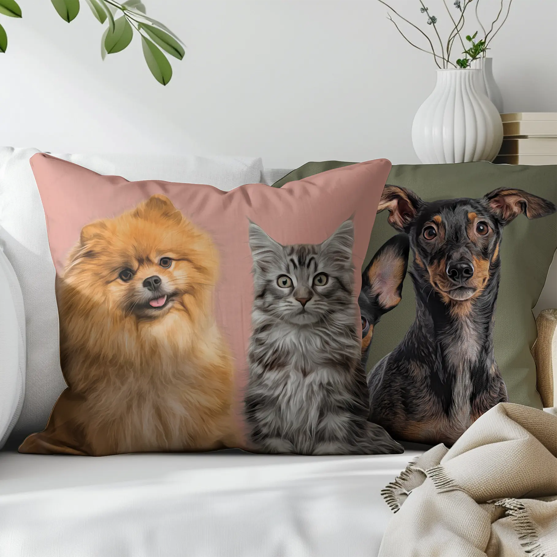 SUEDE CUSHION Paint and Tail